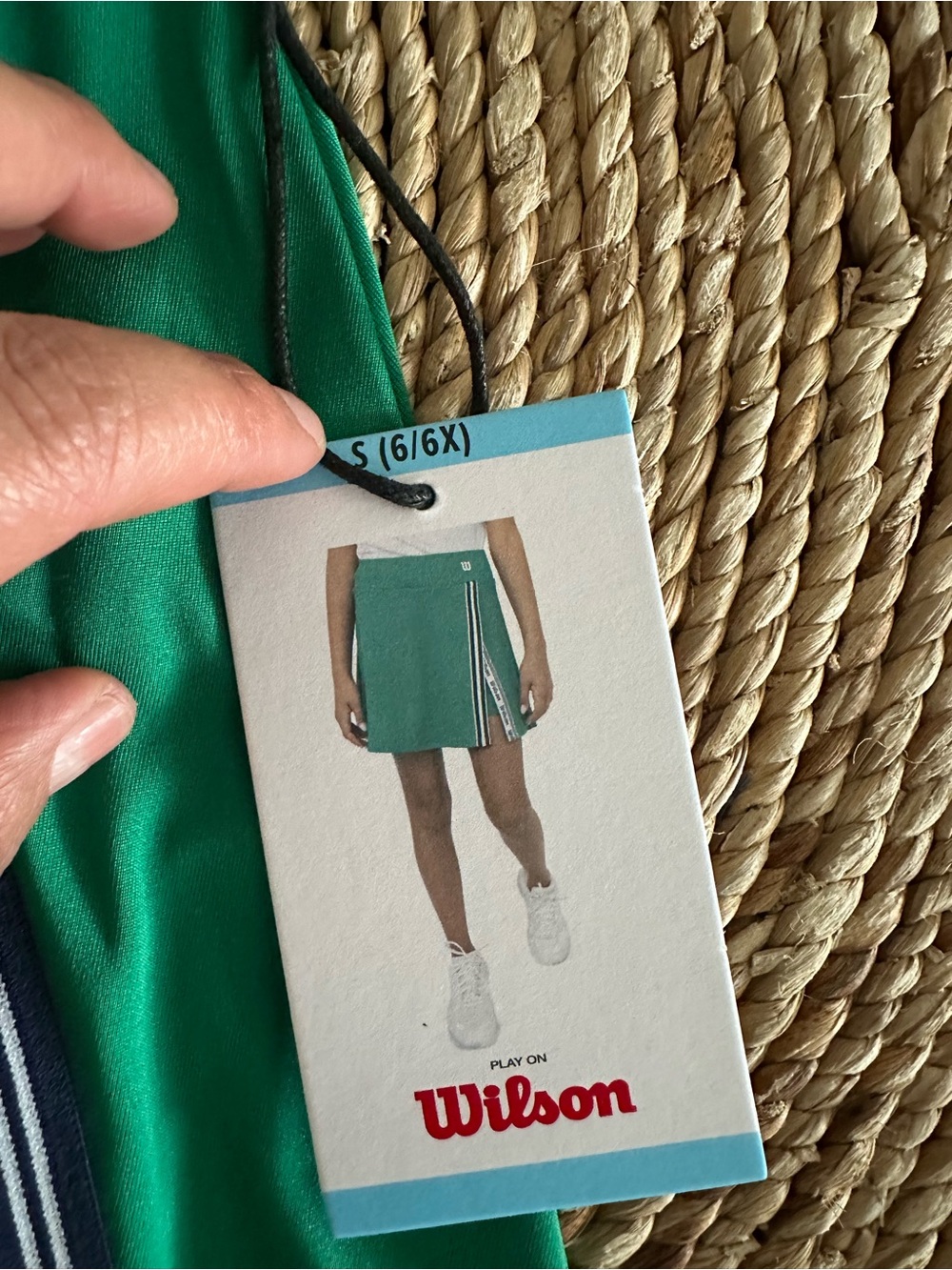 Wilson Girls Green Tennis Skort S (6/6X) Activewear Skirt with Shorts NWT - Picture 5 of 5